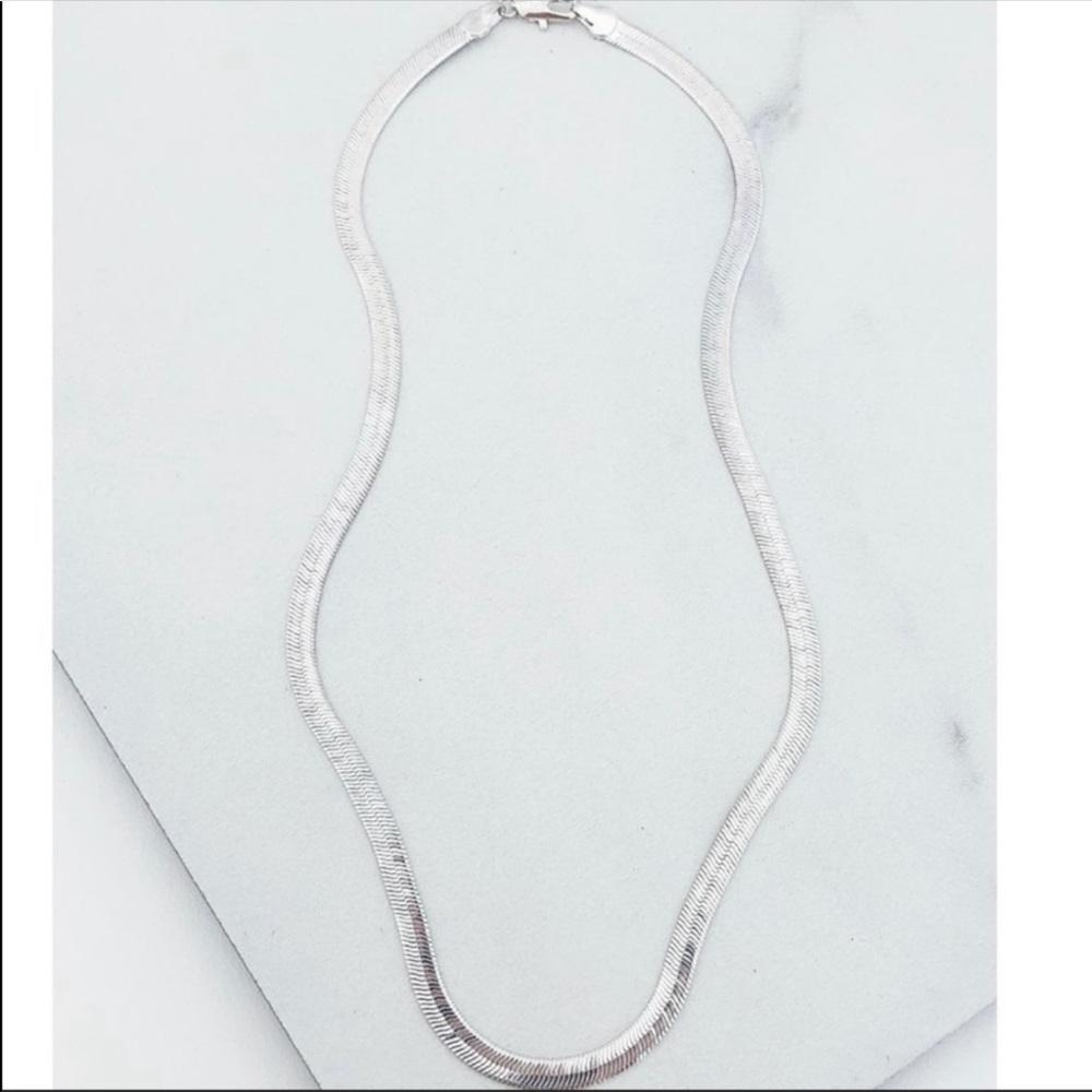 NEW HERRINGBONE 925 STERLING SILVER NECKLACE - Picture 4 of 5
